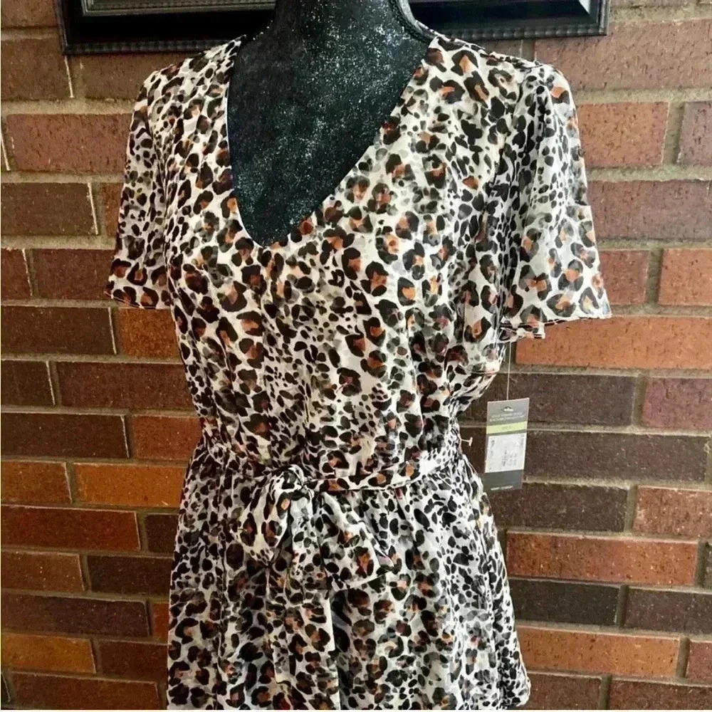Sharagano Leopard Print Flutter Dress Nwt - image 6